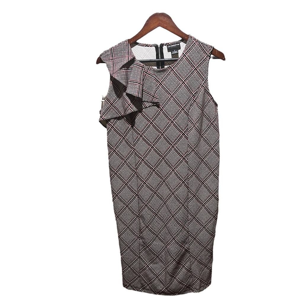 Liz Claiborne pencil dress woman’s size Medium black white and maroon